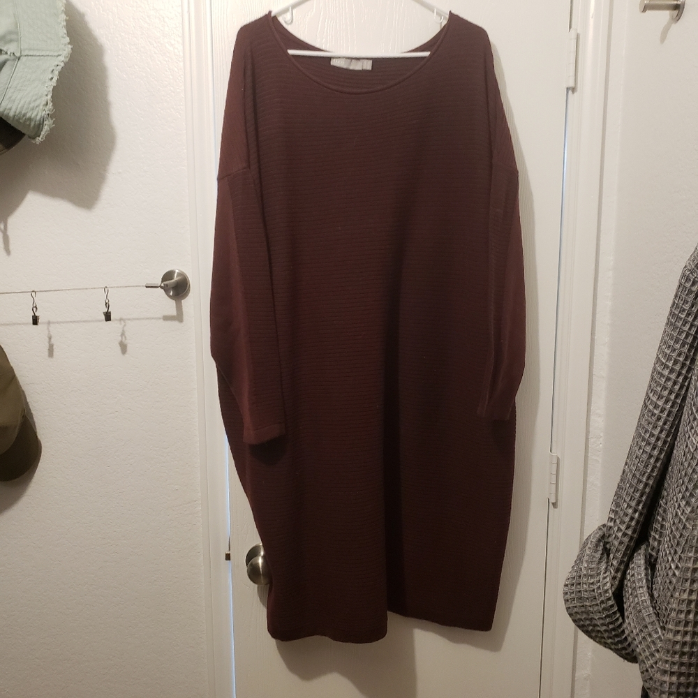 Asos Maroon Ribbed Dress
